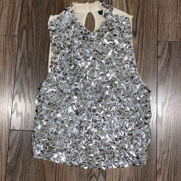 Top shop sleeveless embellished top, size 6 US - Picture 1 of 5